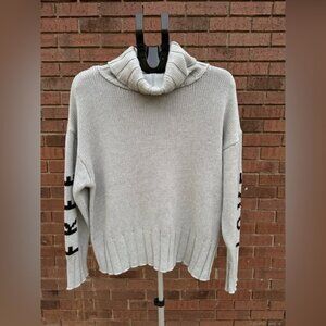 Elan Boye Sweater Grey Free Love Sleeves Womens Size Medium New $95 Tags